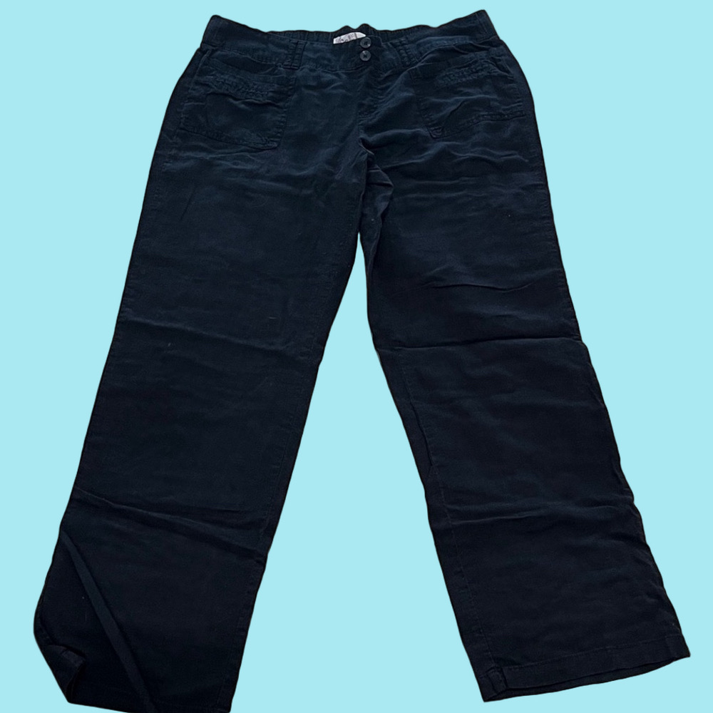 SO Black Linen Pants